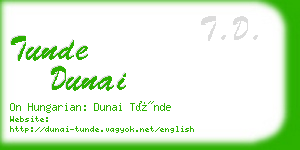 tunde dunai business card